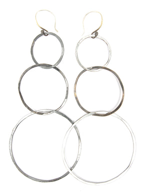 Long Lightweight Metalsmith Metal Hook Earrings Minimalist Jewelry Union Studio Metals