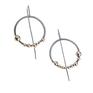 Sterling Silver Long Round Dangle Bronze Earrings Union Studio Metals