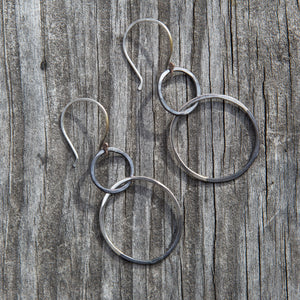 Small Sterling Multiple Hoop Handmade Earrings ^^^ Union Studio Metals