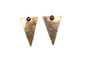 Triangle Brass Hammered Metalsmith Ear Jacket Earrings Union Studio Metals 
