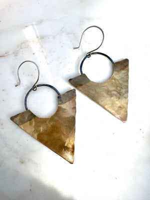 BLACK + GOLD TRIANGLE SHIELD EARRINGS