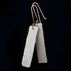 Dangle Hammered Hand Formed Silver Earrings Union Studio Metals
