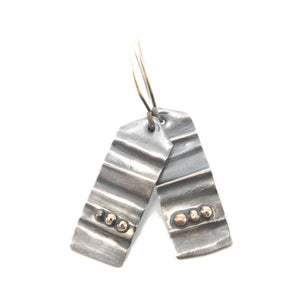 Best Seller Folded Silver Bronze Pebble Folded Metalsmith Earrings Union Studio Metals