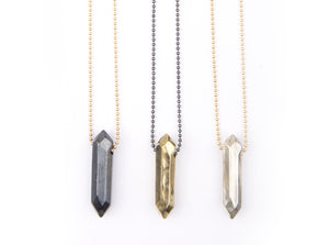 FACETED CRYSTAL POINT NECKLACE