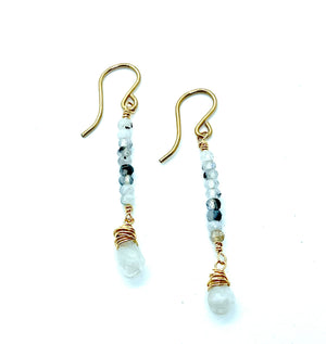 STARRY NIGHT RUTILATED QUARTZ EARRINGS