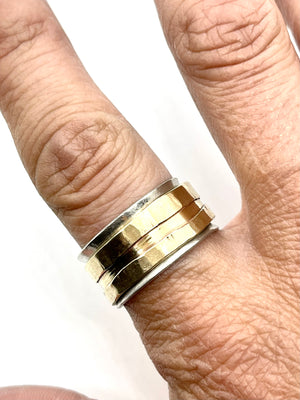 GO WITH THE FLOW BRASS SPINNER RING