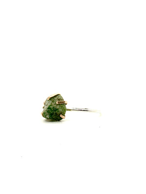 SMALL RAW EMERALD RING