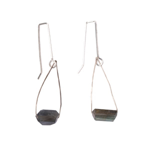 Lab Gemstone Contemporary Gems Hook Hoop Earrings Union Studio Metals 