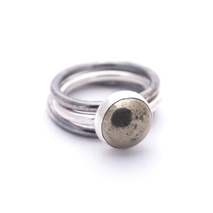 Pyrite Gold Black Stackable Shiny Ring Jewelry Union Studio Metals