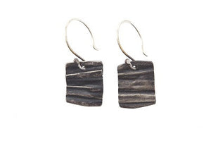 Oxidized Silver Continental Divide Small Fold Formed Earrings Union Studio Metals